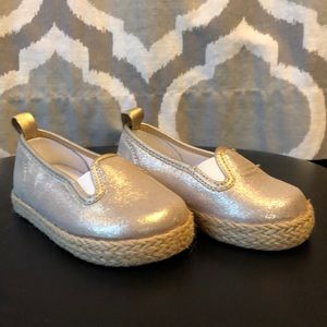 Girls gold espadrilles